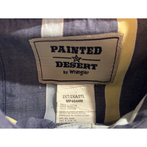 Painted Desert by Wrangler Men’s 2XT Stripe Short Sleeve Button Down Shirt - Picture 7 of 16